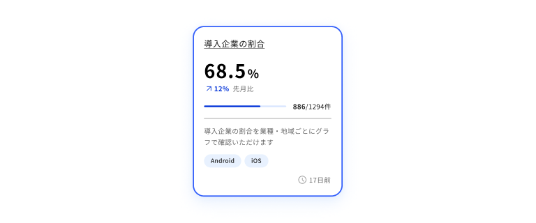 スクリーンショット:メインエリアのみで構成されたカードの作例。