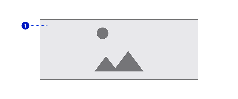 スクリーンショット：カルーセル（打ち出し - シングル）を構成するパーツに、①の番号を割り付けている。①はメインエリア。